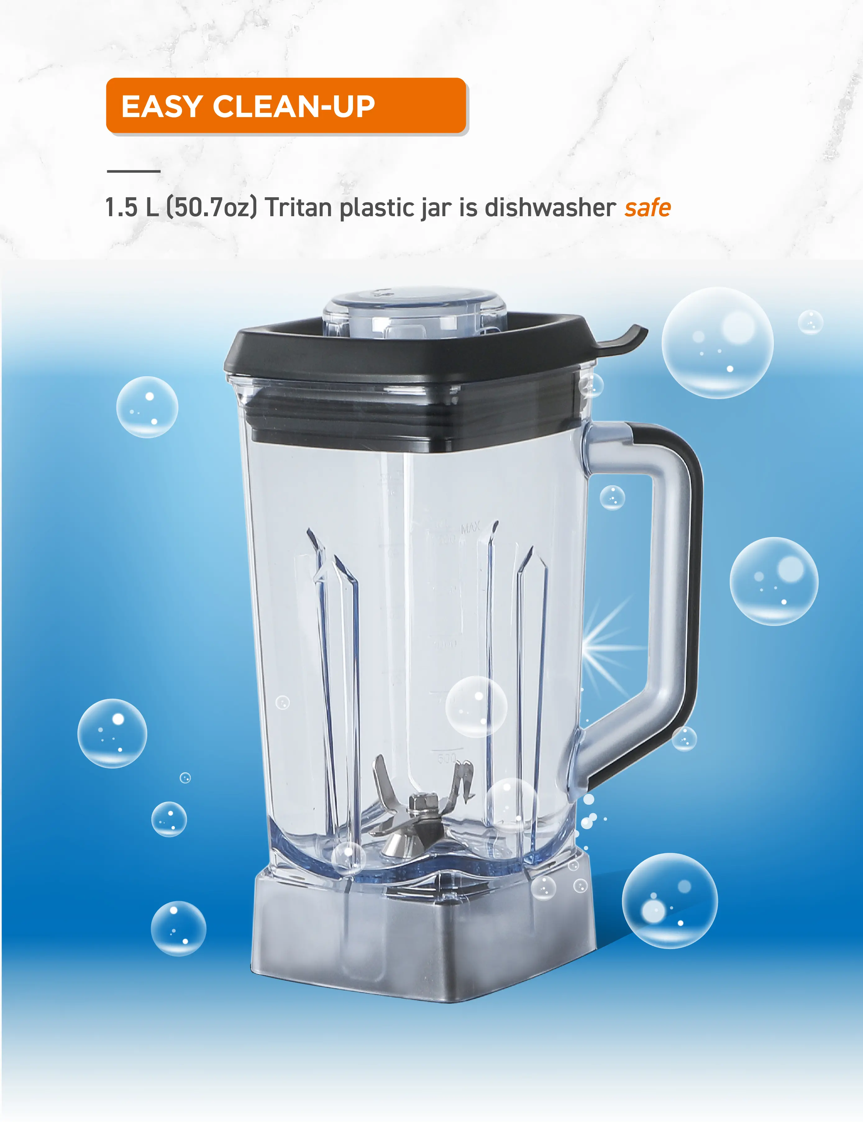 CHB50MB Commercial Chef High Power Blender - Black-7