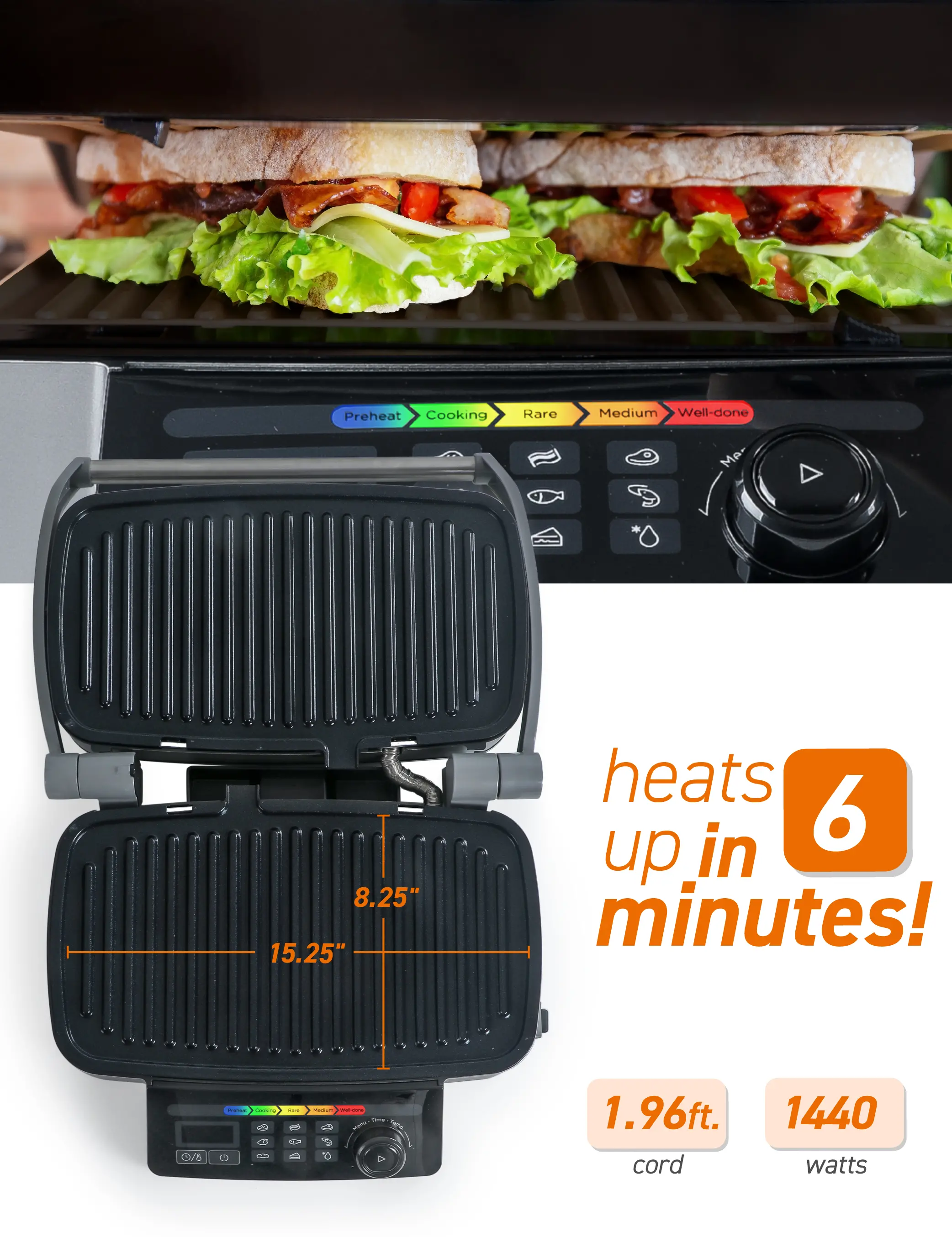 CHIG14MB Commercial Chef 9-In-1 Contact Grill-4