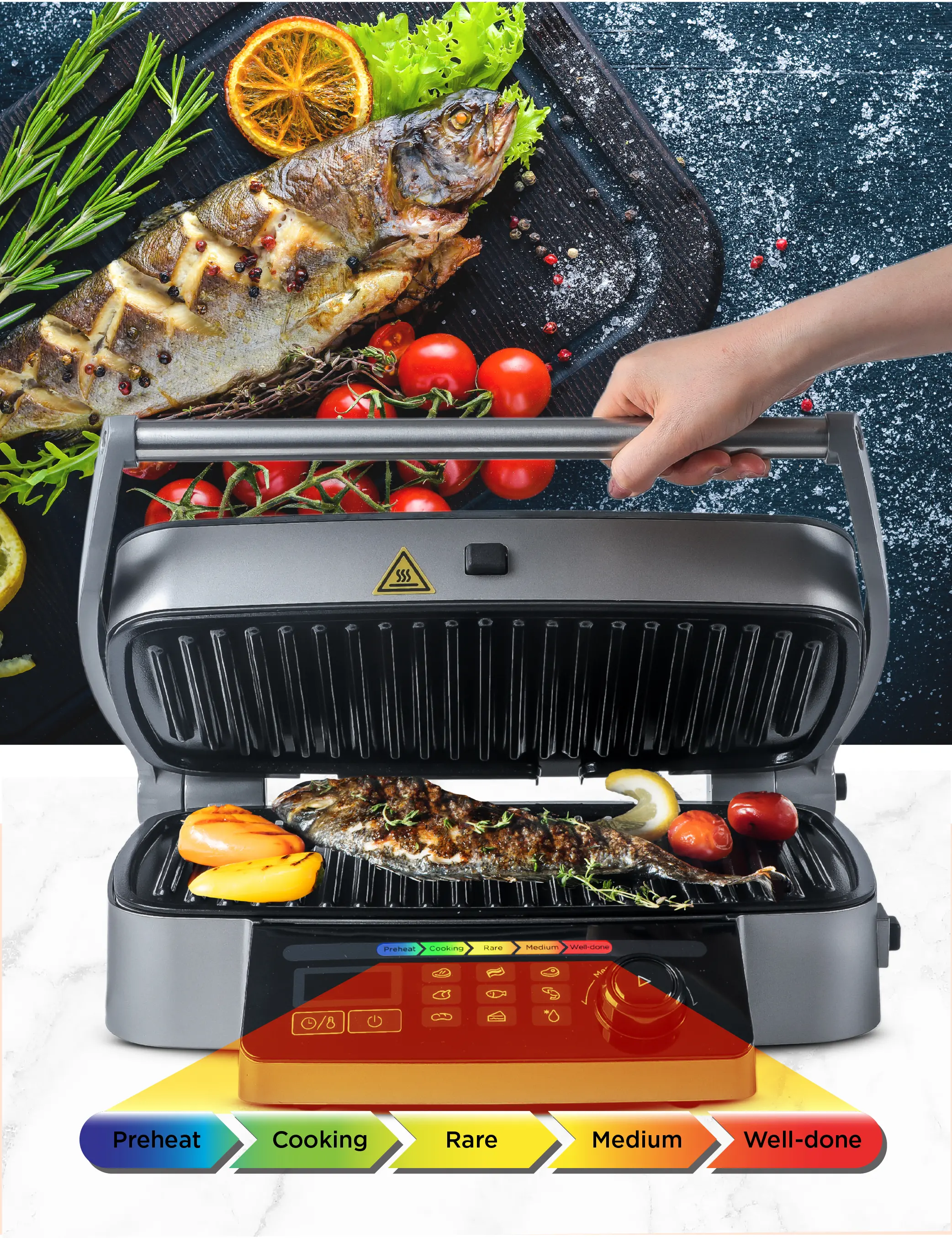 CHIG14MB Commercial Chef 9-In-1 Contact Grill-5