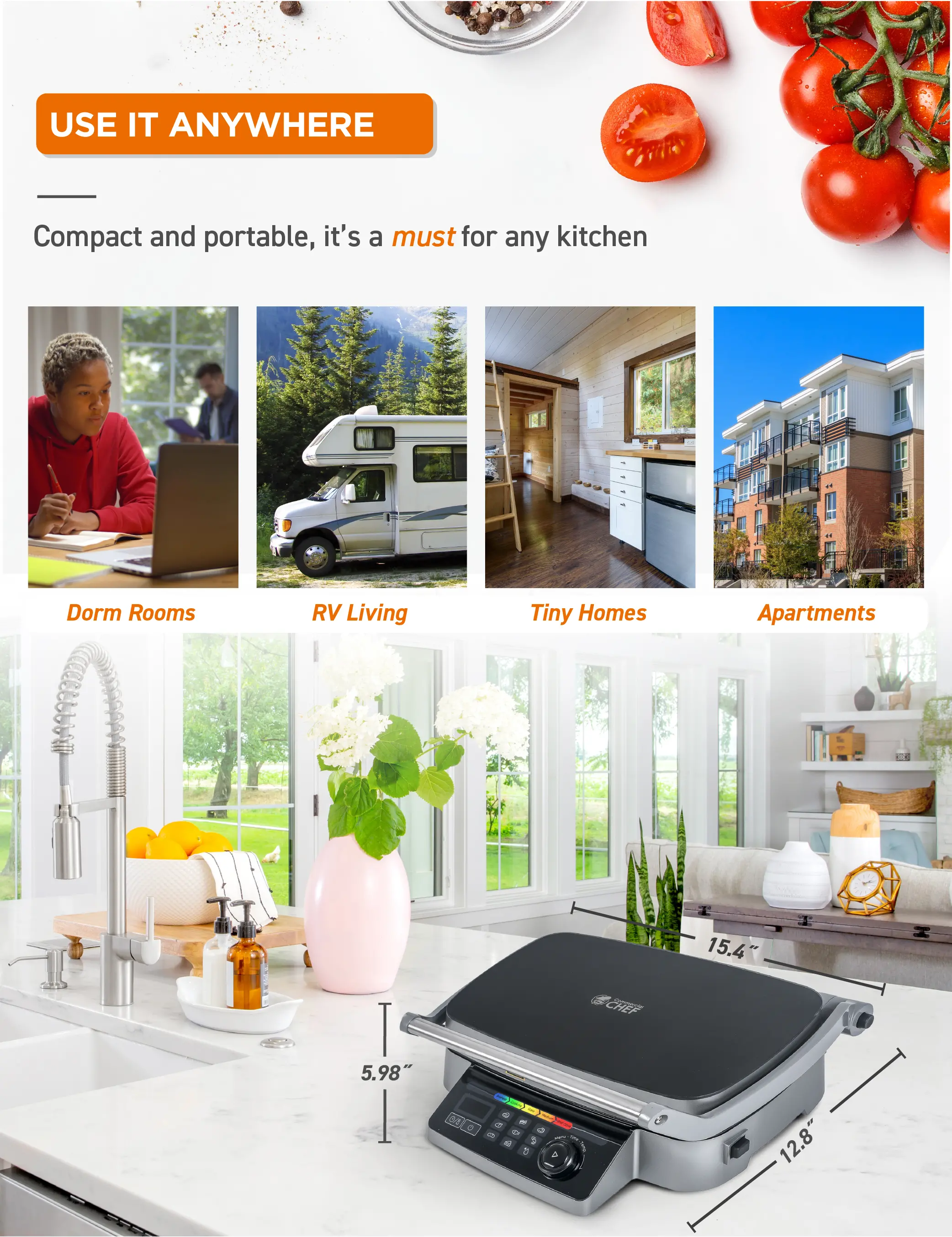 CHIG14MB Commercial Chef 9-In-1 Contact Grill-7