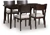 Lennox Dark Brown 5 Piece Dining Set