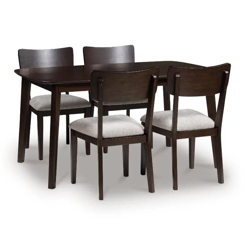 Lennox Dark Brown 5 Piece Dining Set