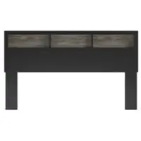 Graystone Dark Charcoal and Weathered Gray King Bookcase Bed-5