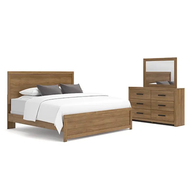 Sandstone Light Oak Queen Bed