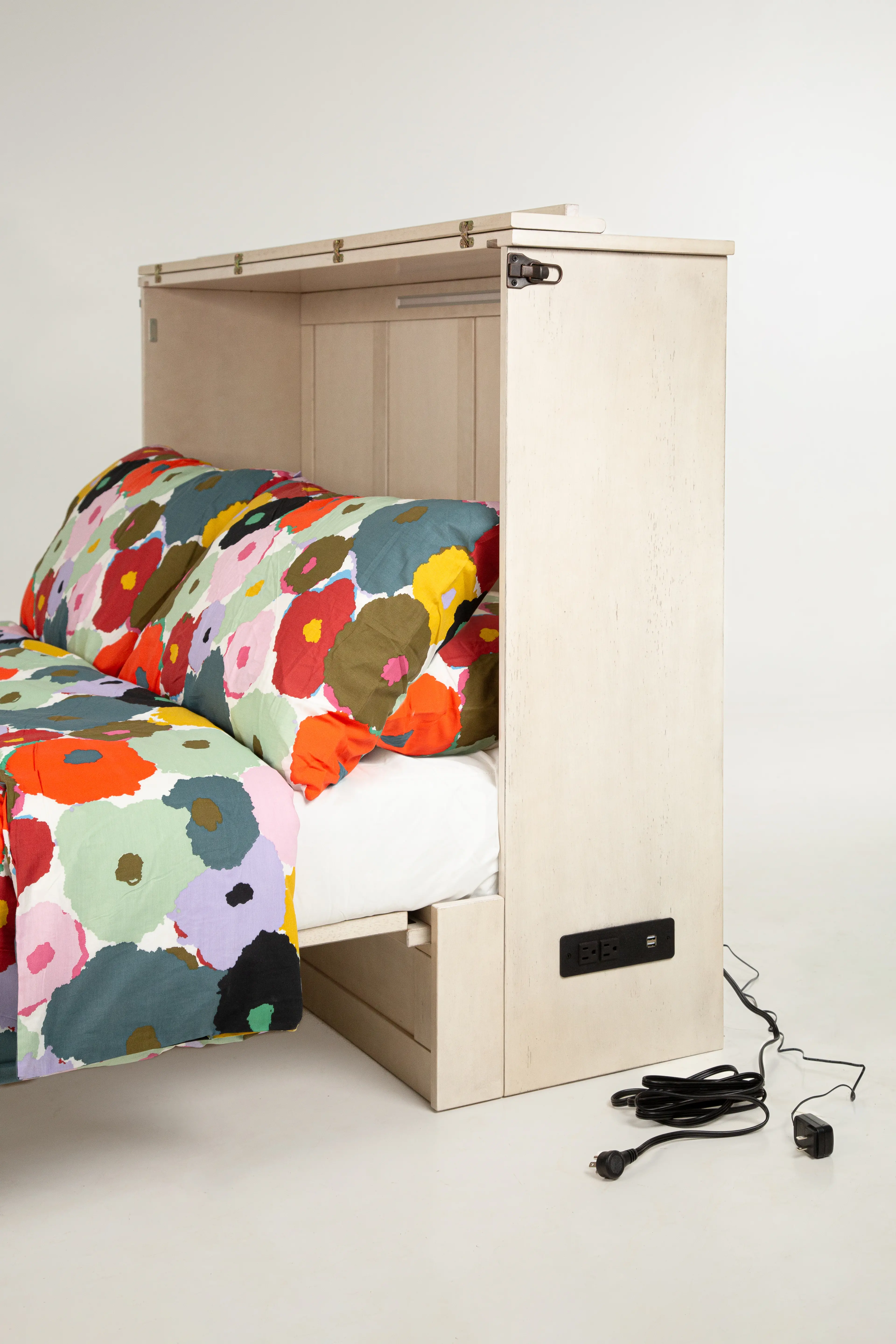 Murphy Express White Queen Cabinet Bed-4