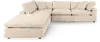 Harpo White 5-Piece Sectional with Matching Ottoman