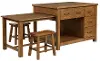 Mayfair Warm Oak Extendable Kitchen Island with Stools