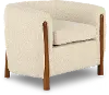 Finn Cream Boucle and Natural Wood Accent Chair