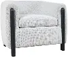 Finn Gray Boucle and Black Wood Accent Chair