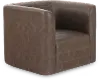 GT Dark Brown Faux Leather Swivel Chair