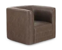 GT Dark Brown Faux Leather Swivel Chair