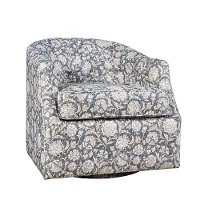 Lottie Blue Floral Swivel Chair