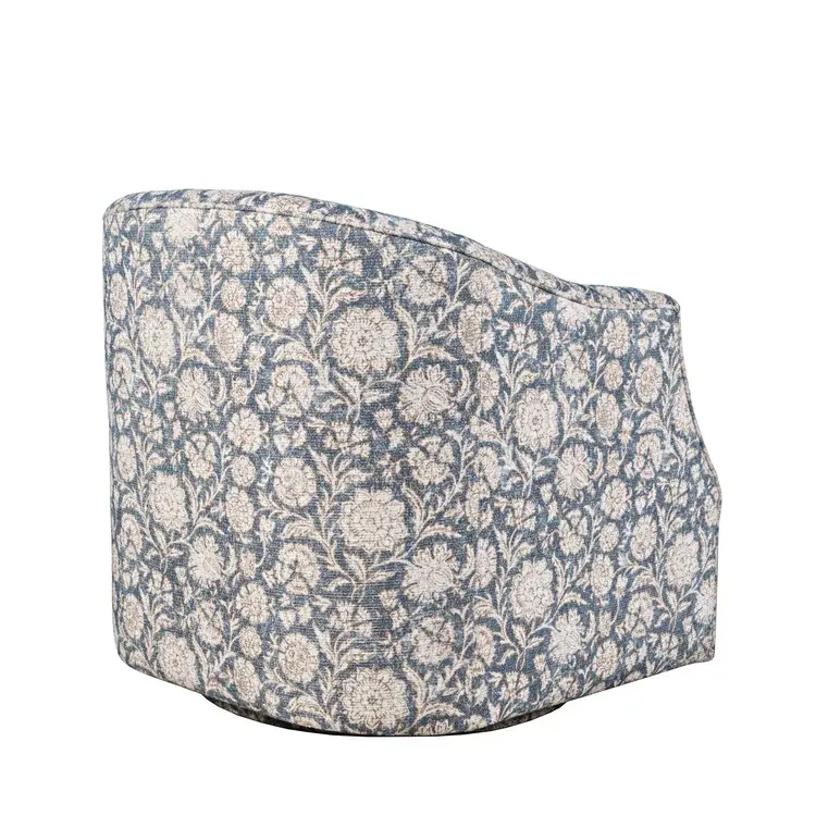 Lottie Blue Floral Swivel Chair-5
