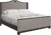 Montana Beige and Dark Brown Upholstered Queen Bed