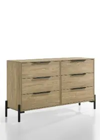 Newhall Vintage Oak 6-Drawer Dresser