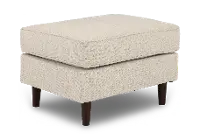 JOYOTT/PEPPER Joyce White Upholstered Ottoman