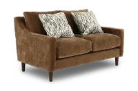 PAMLOV/MAHOGANY Pamela Mahogany Brown Loveseat