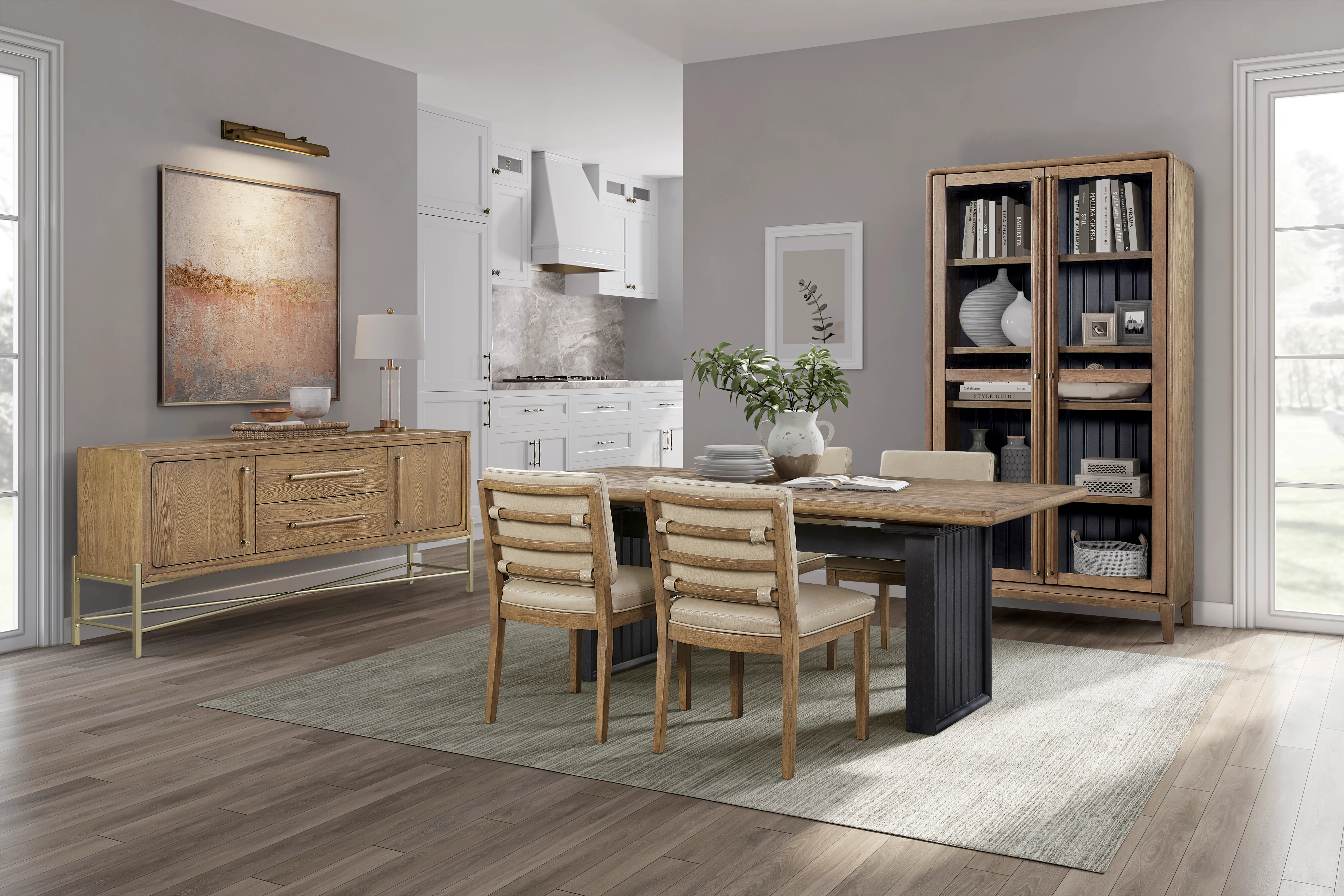 Elure Black and Latte Brown 5-Piece Dining Table Set-2