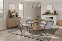 Elure Latte Brown 5-Piece Dining Set with Turntable