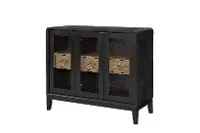Elure Peppercorn Black Glass Door Server Cabinet