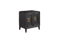 Elure Peppercorn Black 1-Drawer Glass Nightstand