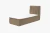 Haven Light Tan Twin Upholstered Headboard and Mattress