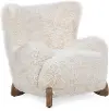 Riya White Faux Fur Accent Chair