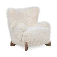 Riya White Faux Fur Accent Chair
