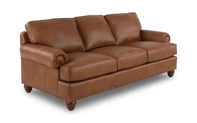 Teton Molasses Leather Sofa