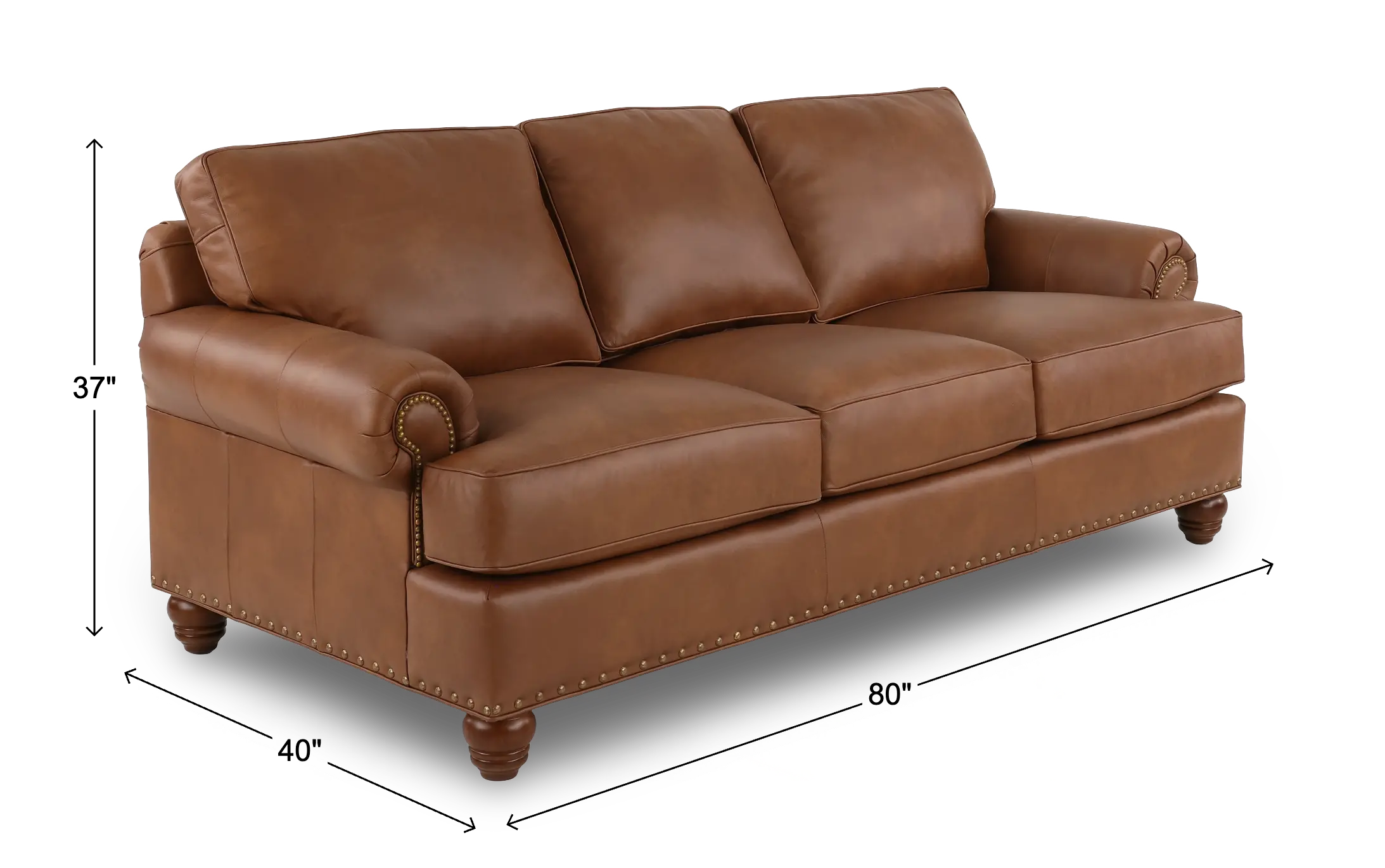 Teton Molasses Leather Sofa-3