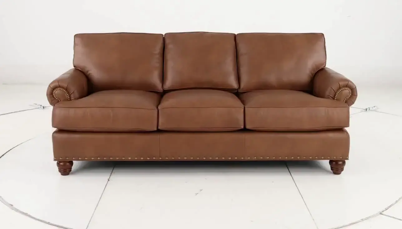 Teton Molasses Leather Sofa-9
