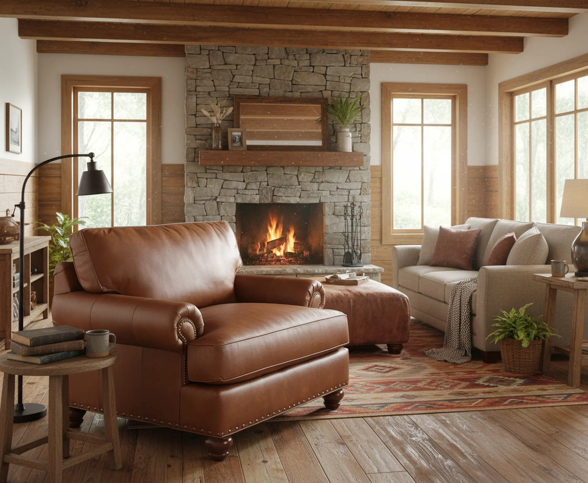 Teton Molasses Leather Chair-10