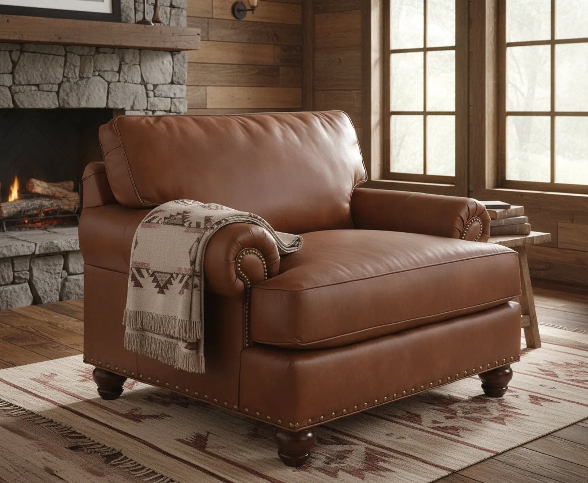 Teton Molasses Leather Chair-2