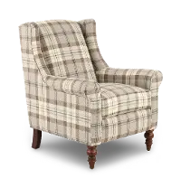Teton Molasses Plaid Wingback Chair