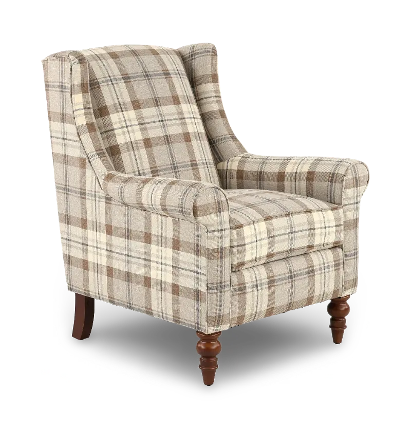 Teton Molasses Plaid Wingback Chair
