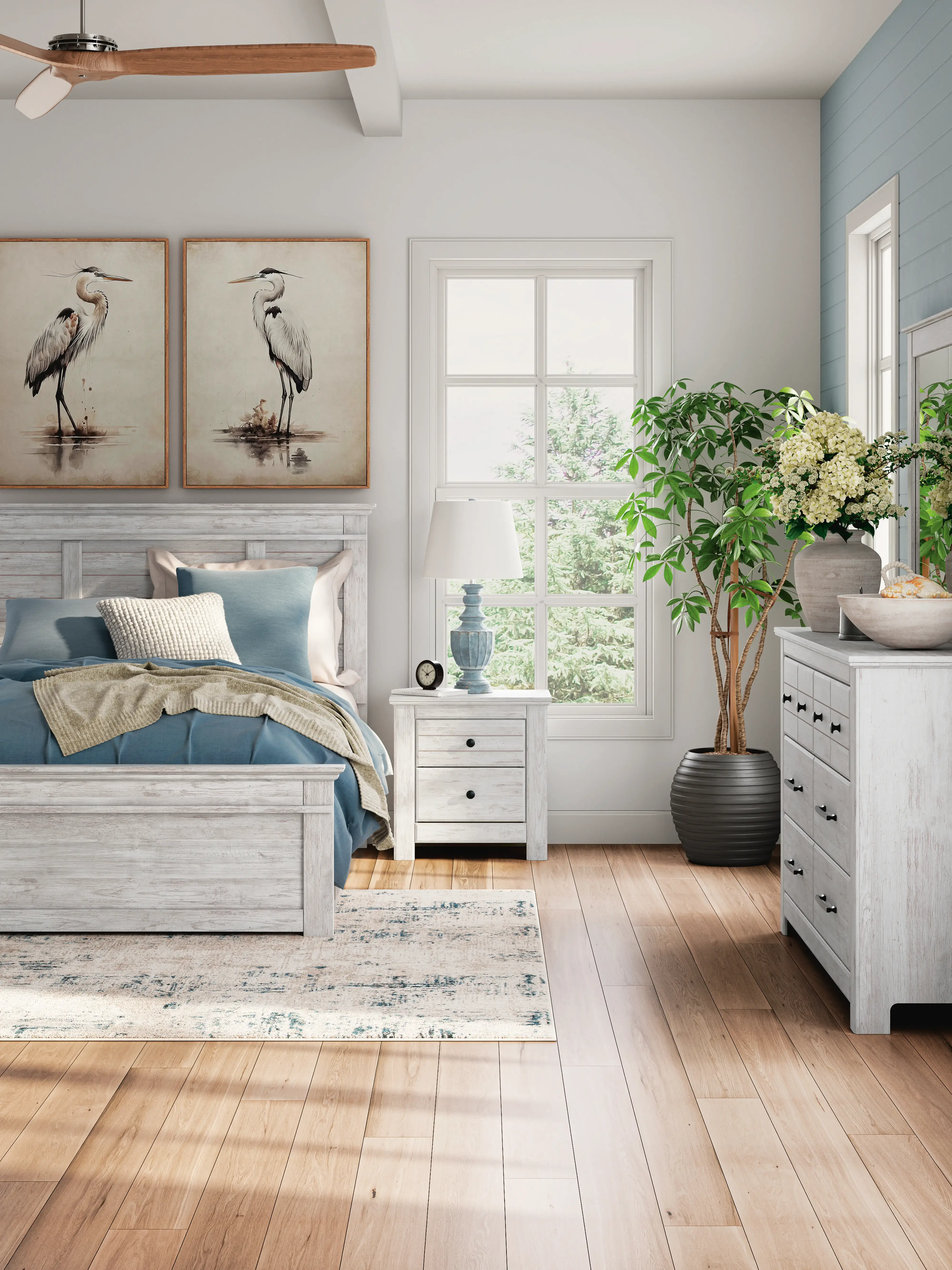 Whisper Whitewash Paneled Queen Bed-7