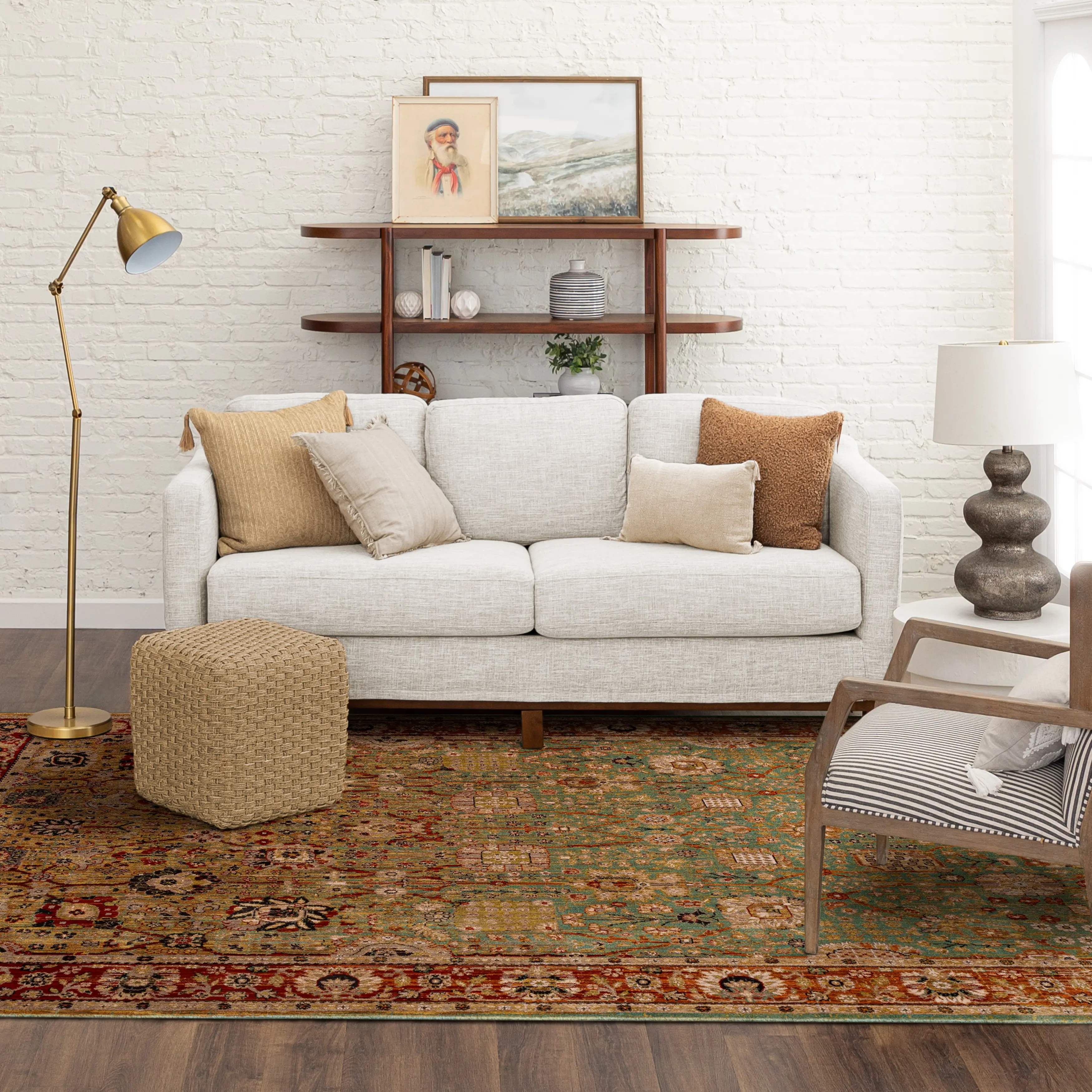 90668-50123/8X11 Myanmar 8 x 11 Aquamarine Area Rug-3
