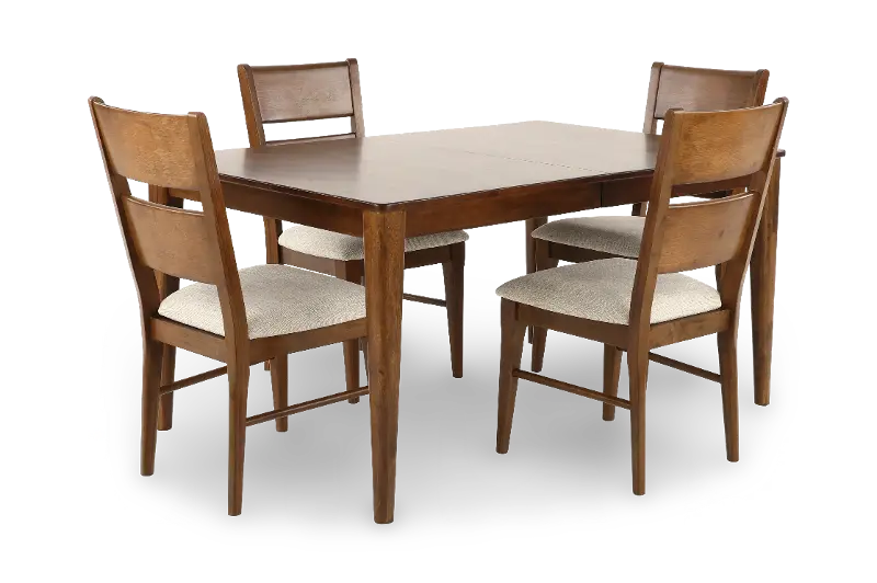 Koloa 4 Piece Honey Brown Dining Table Set