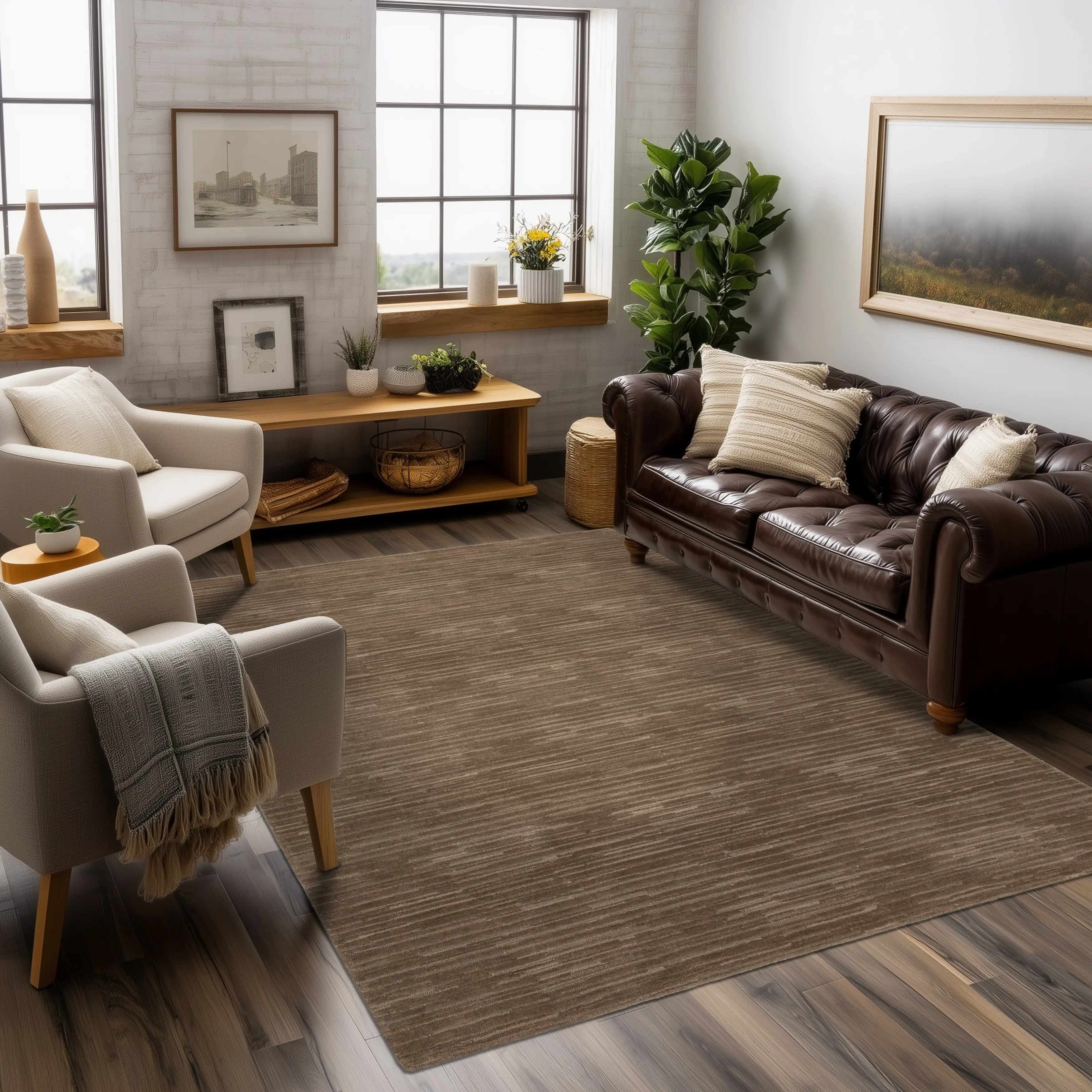 R1472-482/8X10 Cantada 8 x 10 Brown Area Rug-2