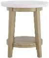 Vida White Marble End Table