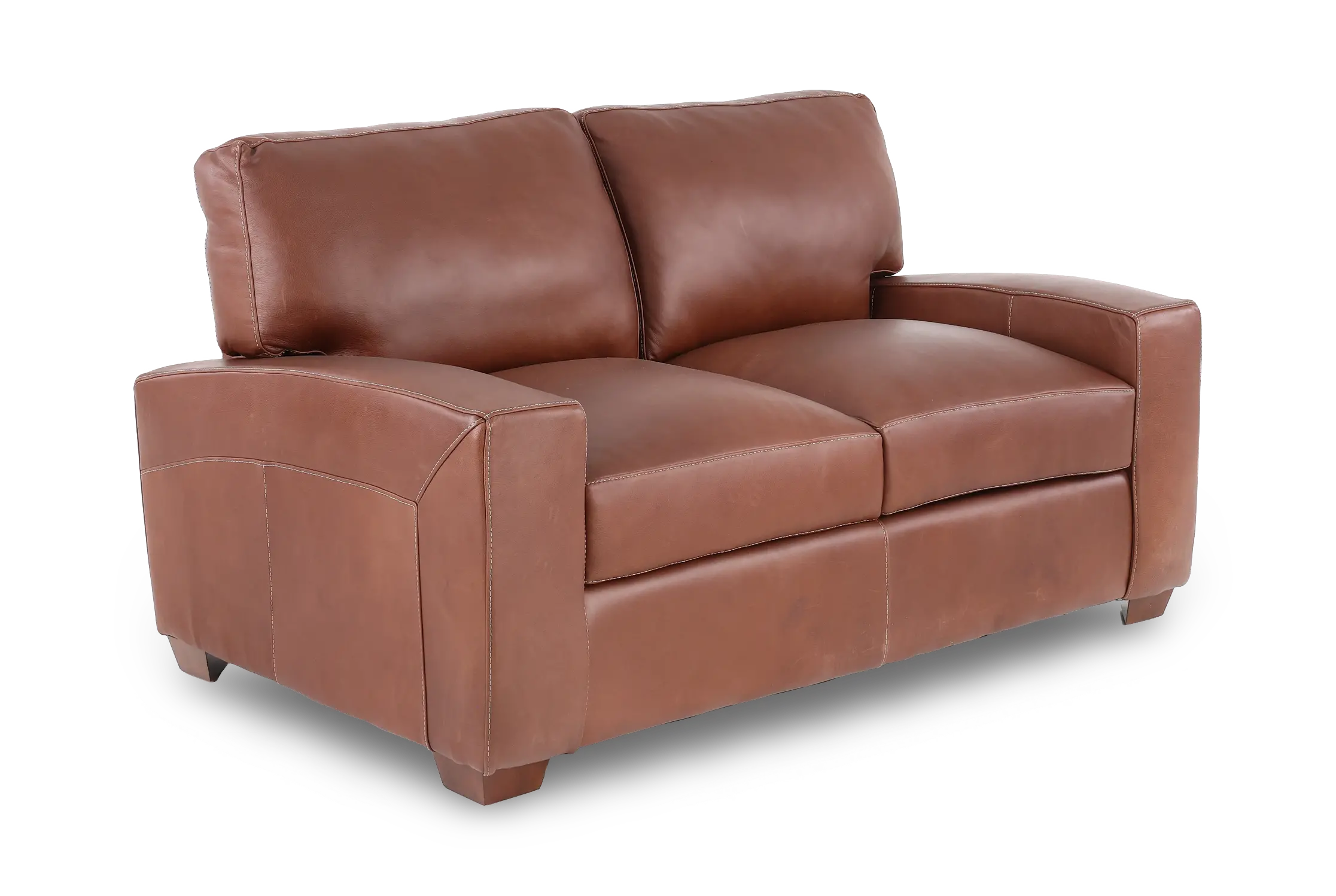 Kent Almond Leather Loveseat-1