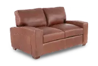 Kent Almond Leather Loveseat