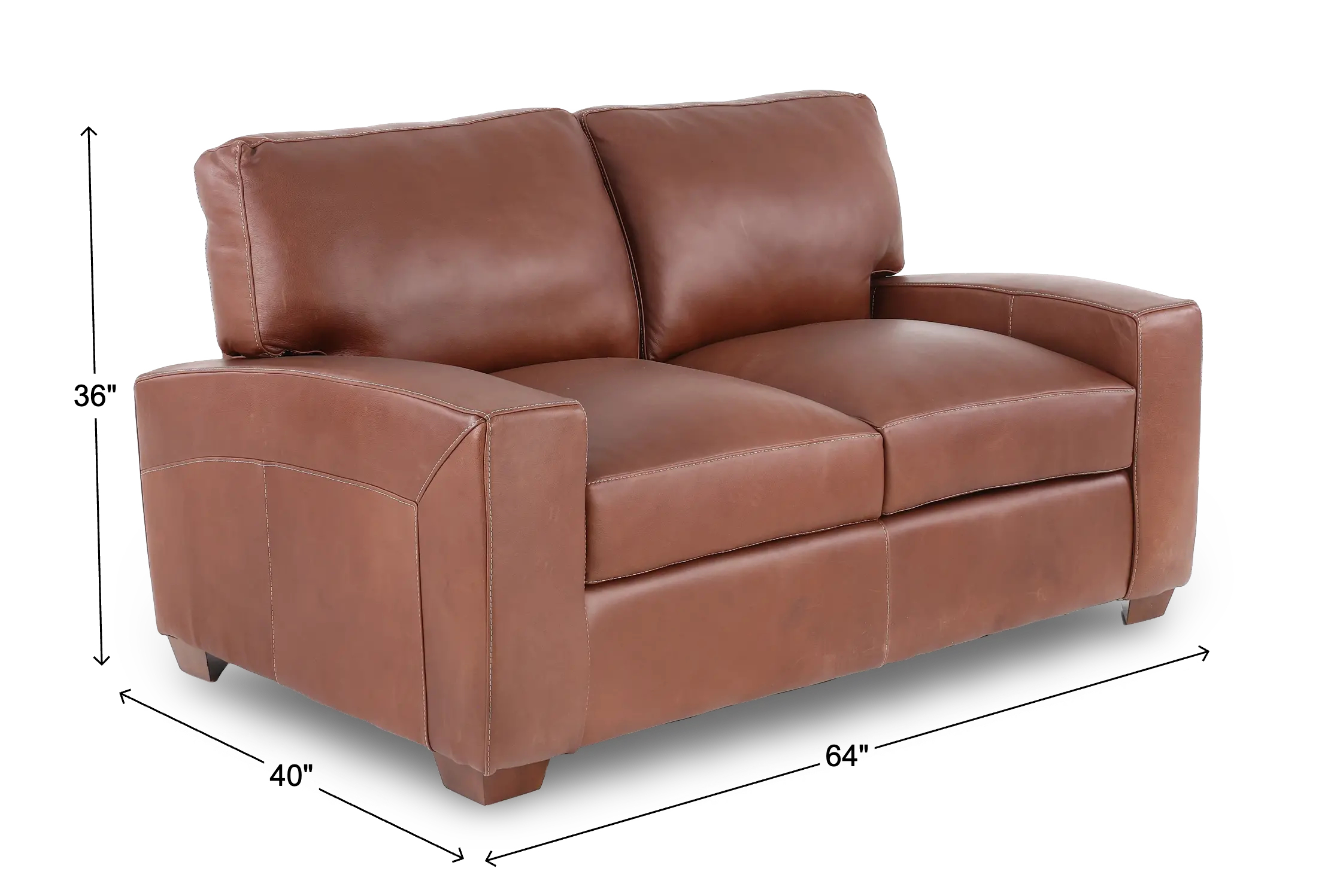 Kent Almond Leather Loveseat-3