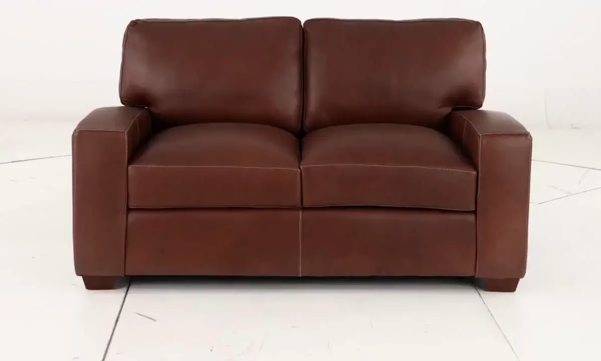 Kent Almond Leather Loveseat-8