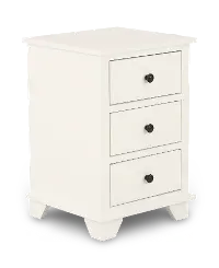 Portland Snow White 3-Drawer Nightstand