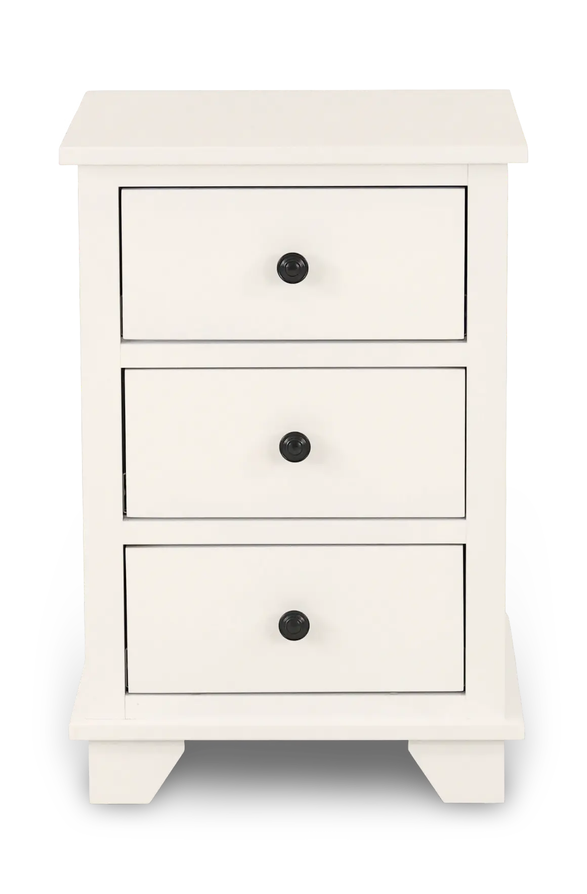 Portland Snow White 3-Drawer Nightstand-4