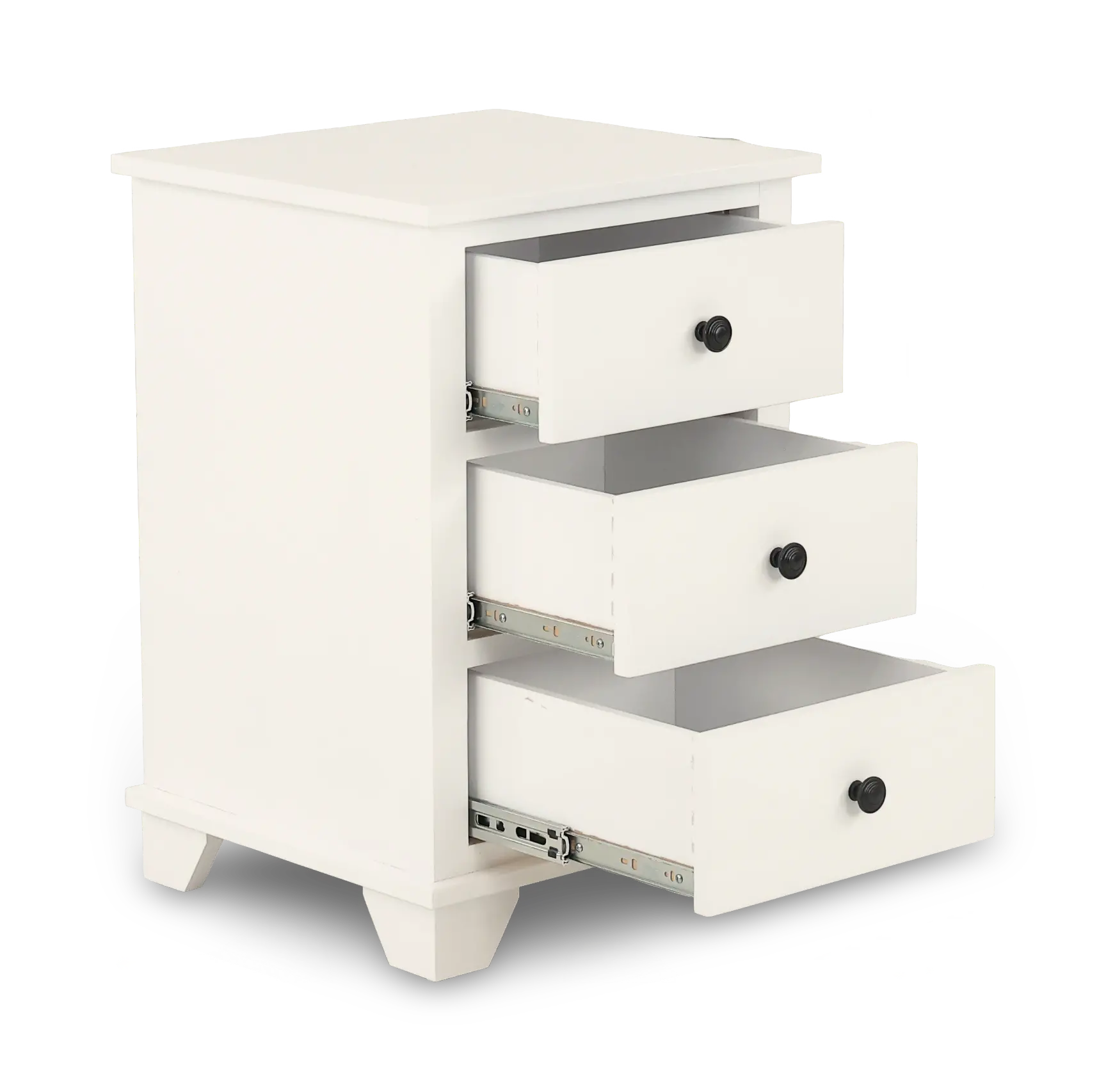 Portland Snow White 3-Drawer Nightstand-5