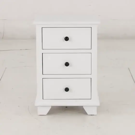 Portland Snow White 3-Drawer Nightstand-9