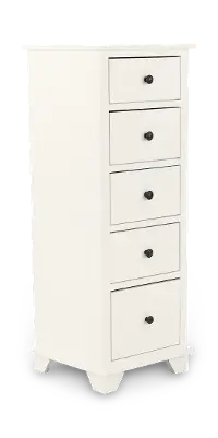 Portland Snow White 5-Drawer Lingerie Chest