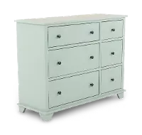 Portland Aqua Green 6-Drawer Dresser
